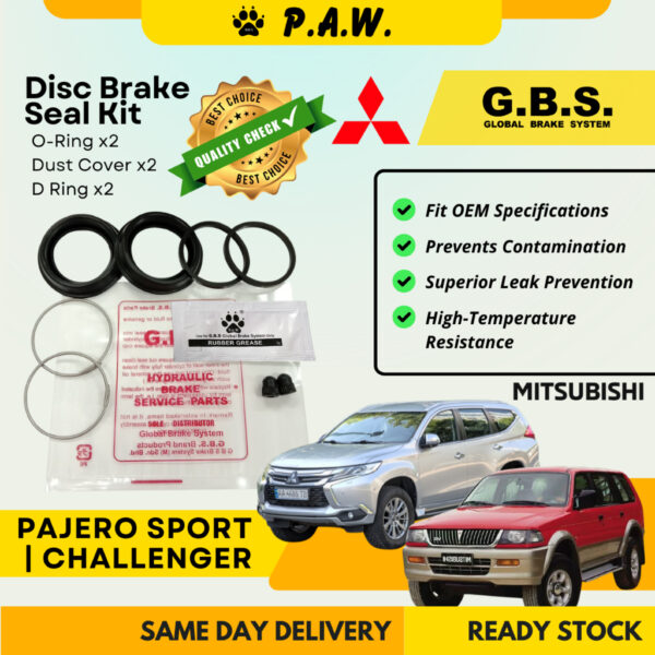 GBS Disc Brake Seal Kit For Mitsubishi Pajero Sport K94W 2.5/ K96W 3.0/ KR1W 2.4 (Rear) (Half Set)