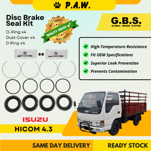 GBS Disc Brake Seal Kit For ISUZU HICOM 4.3 (Front) (Half Set)