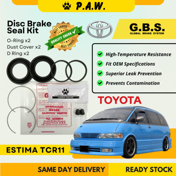 GBS Disc Brake Seal Kit For TOYOTA ESTIMA TCR11 (Rear) (Half Set)