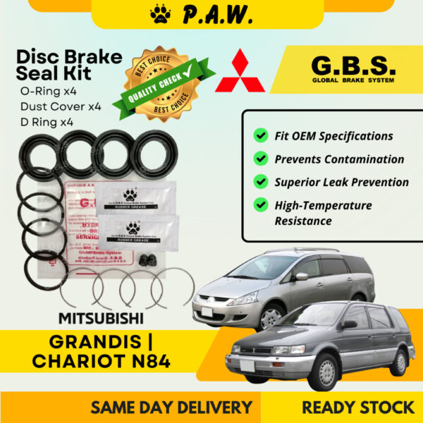 GBS Disc Brake Seal Kit For MITSUBISHI GRANDIS N84 (Front) (Half Set)