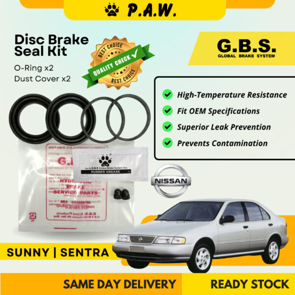 GBS Disc Brake Seal Kit For NISSAN SUNNY 130Y GL,SENTRA B13,SENTRA B14 (Front) (Half Set)