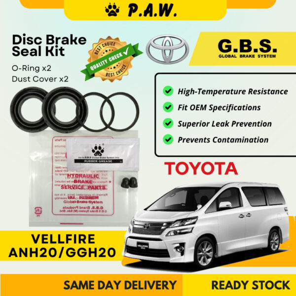 GBS Disc Brake Seal Kit For TOYOTA VELLFIRE ANH20 GGH20 (Rear) (Half Set)