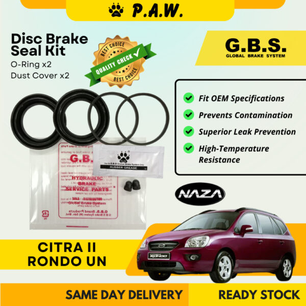 GBS Disc Brake Seal Kit For Naza Citra II Rondo UN 2.0 2006-2013 (Front) (Half Set)