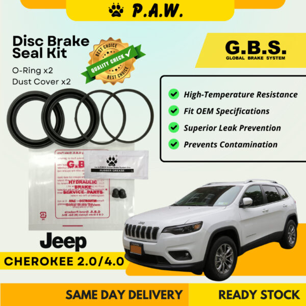 GBS Disc Brake Seal Kit For JEEP CHEROKEE 2.0 4.0 (Front) (Half Set)