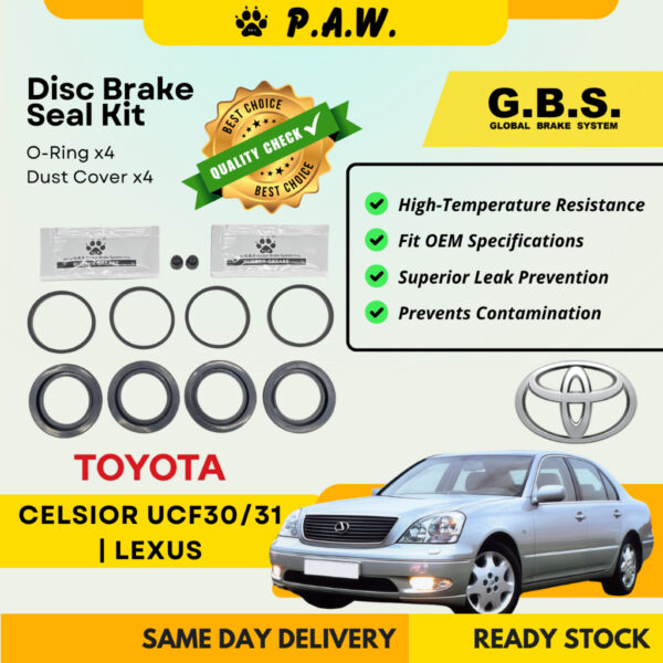 GBS Disc Brake Seal Kit For TOYOTA CELSIOR UCF30/31,LEXUS LS430 IS350,RC200,GS200 (Rear) (Half Set)