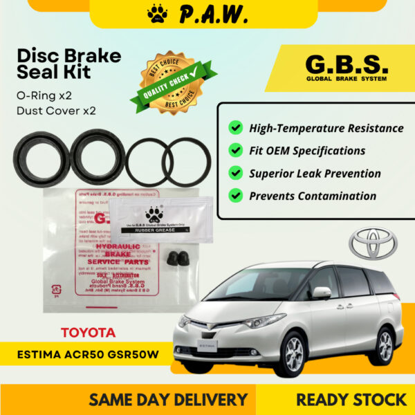 GBS Disc Brake Seal Kit For TOYOTA ESTIMA ACR50 GSR50W (Rear) (Half Set)