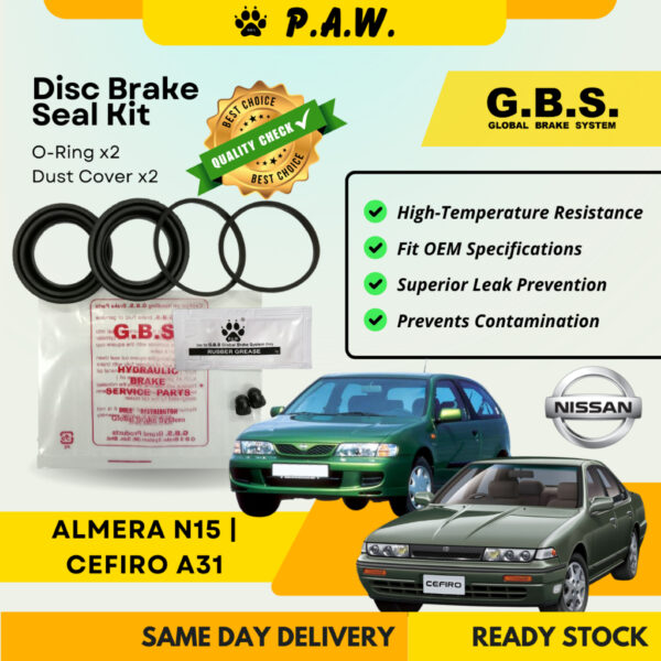 GBS Disc Brake Seal Kit For NISSAN ALMERA N15, CEFIRO A31 W/O ABS (Front) (Half Set)