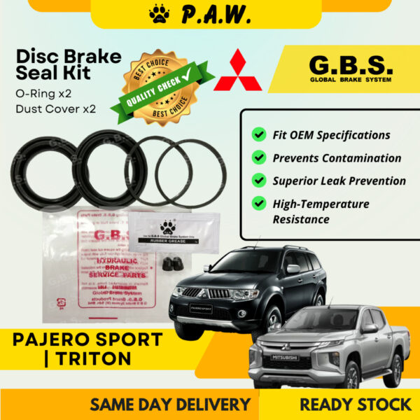 GBS Disc Brake Seal Kit For Mitsubishi Triton KB4T 2.5/ KK1T, Pajero Sport 2.5 (Front) (Half Set)