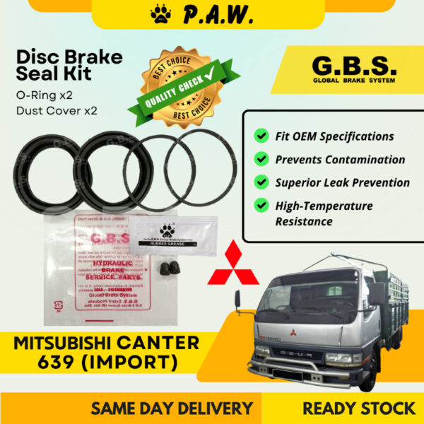 GBS Disc Brake Seal Kit For MITSUBISHI CANTER 639 IMP (Front) (Half Set)