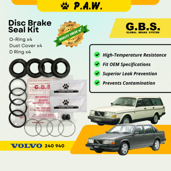 GBS Disc Brake Seal Kit For VOLVO 240 940 (Rear) (Half Set)