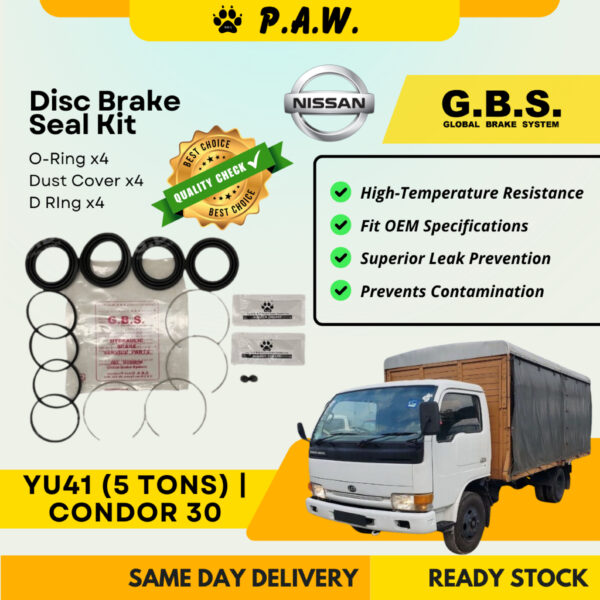 GBS Disc Brake Seal Kit For  Nissan YU41 (5 tons), Condor 30 (Front) (Half Set)