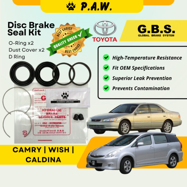 GBS Disc Brake Seal Kit For TOYOTA CAMRY ACV30,WISH 1.8 2.0,ALPHARD (Rear) (Half Set)