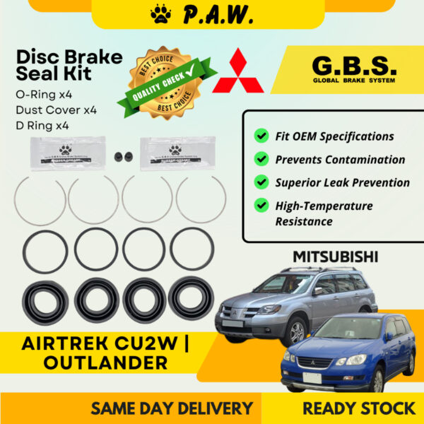 GBS Disc Brake Seal Kit For MITSUBISHI AIRTREK CU2W,OUTLANDER (Front) (Half Set)