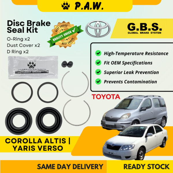 GBS Disc Brake Seal Kit For TOYOTA ALTIS 1.6 1.8 (Rear) (Half Set)