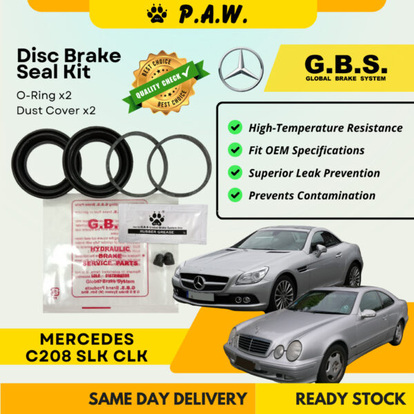 GBS Disc Brake Seal Kit For MERCEDES C208 SLK CLK (Front) (Half Set)
