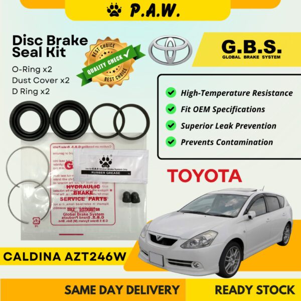 GBS Disc Brake Seal Kit For TOYOTA CALDINA AZT246W (Rear) (Half Set)