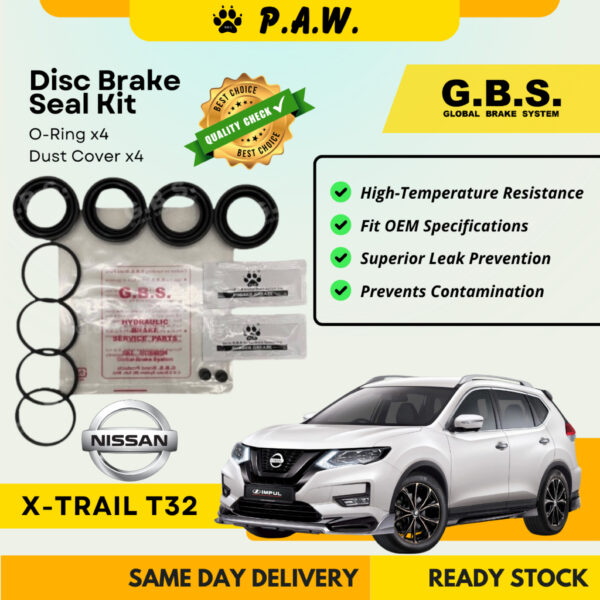GBS Disc Brake Seal Kit For NISSAN X-TRAIL T32 (Front) (Half Set)