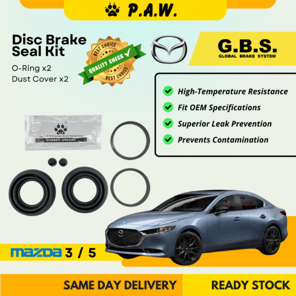 GBS Disc Brake Seal Kit For MAZDA 3,MAZDA 5 (Rear) (Half Set)