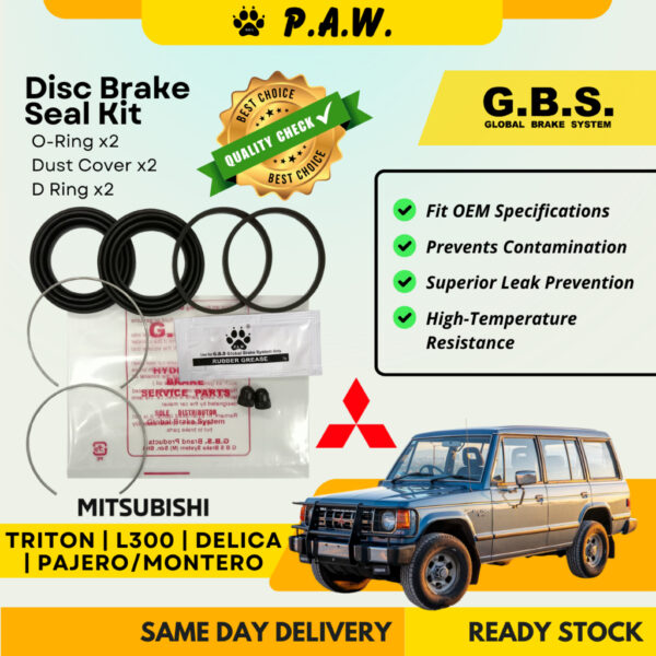 GBS Disc Brake Seal Kit For Mitsubishi Pajero L047G/L049G 1987, Triton 1986 58mm (Front) (Half Set)
