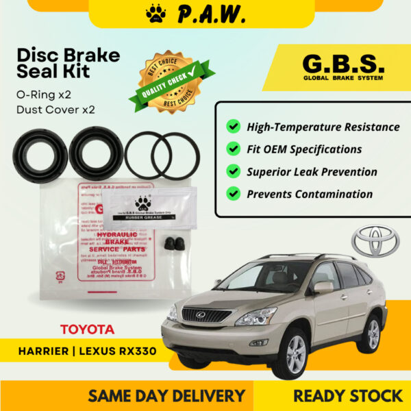 GBS Disc Brake Seal Kit For Toyota Harrier ACU30/ MCU30, Lexus RX330, RX350 (43mm) (Rear) (Half Set)