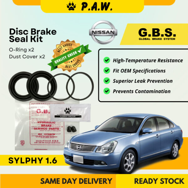 GBS Disc Brake Seal Kit For NISSAN SYLPHY 1.6 (Front) (Half Set)
