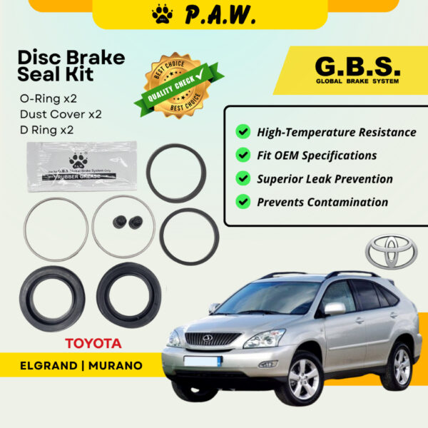 GBS Disc Brake Seal Kit For TOYOTA HARRIER 2.4 3.0 MCU10 (Rear) (Half Set)