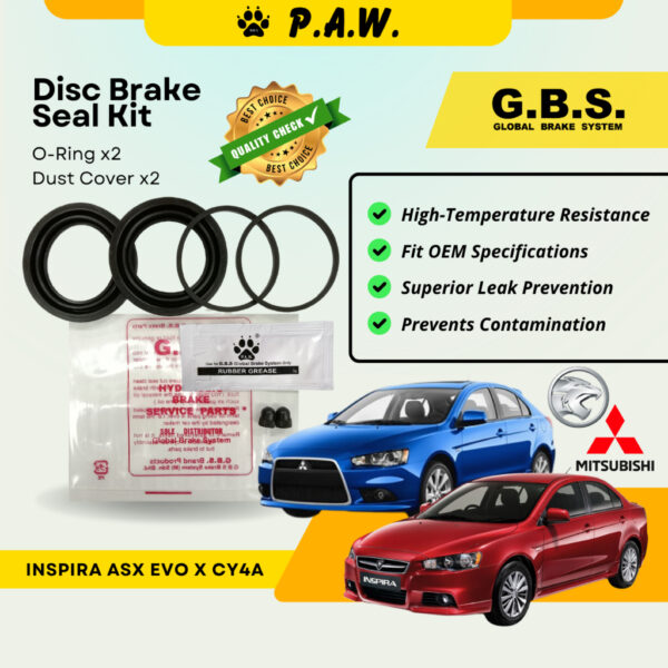 GBS Disc Brake Seal Kit For PROTON INSPIRA EVO X CY4A ASX (Front) (Half Set)