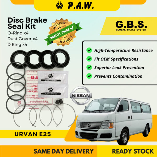 GBS Disc Brake Seal Kit For NISSAN URVAN E25 (Front) (Half Set)