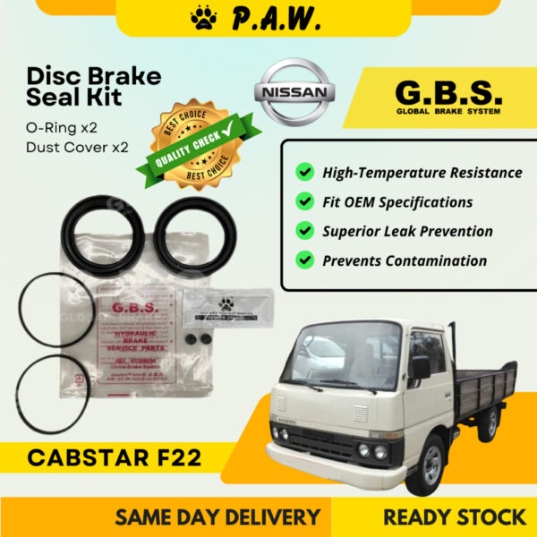 GBS Disc Brake Seal Kit For NISSAN CABSTAR TD27 F22 (Front) (Half Set)