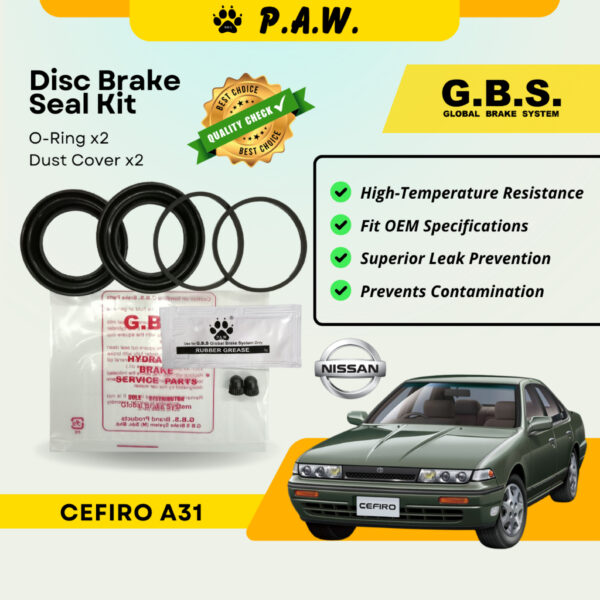 GBS Disc Brake Seal Kit For NISSAN CEFIRO A31 24V (Front) (Half Set)