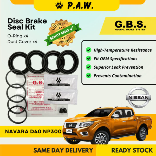 GBS Disc Brake Seal Kit For NISSAN NAVARA D40 NP300 (Front) (Half Set)