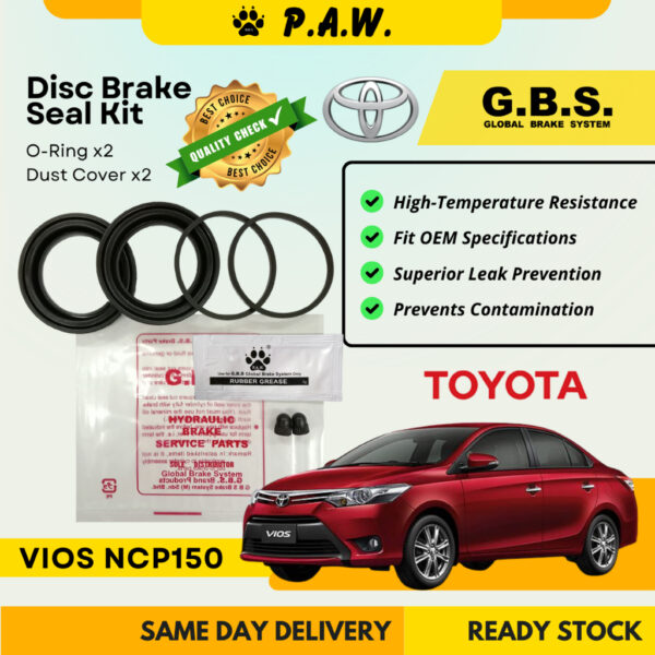GBS Disc Brake Seal Kit For TOYOTA NCP150 G SPEC (Front) (Half Set)