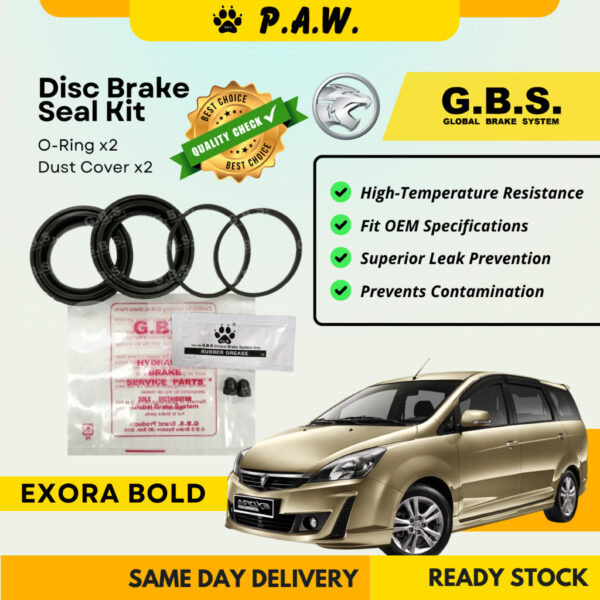 GBS Disc Brake Seal Kit For PROTON EXORA BOLD (Front) (Half Set)