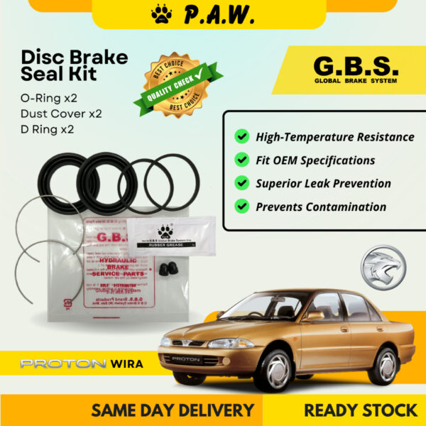GBS Disc Brake Seal Kit For PROTON WIRA 1.6 1.8 (Front) (Half Set)