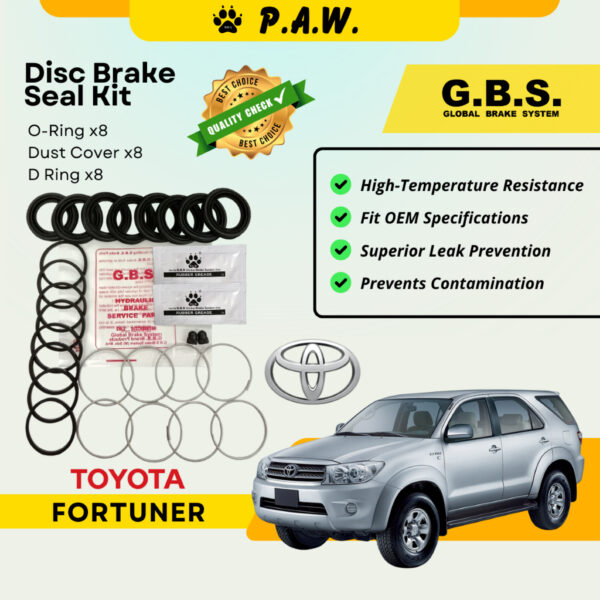 GBS Disc Brake Seal Kit For TOYOTA FORTUNER (Front) (Half Set)