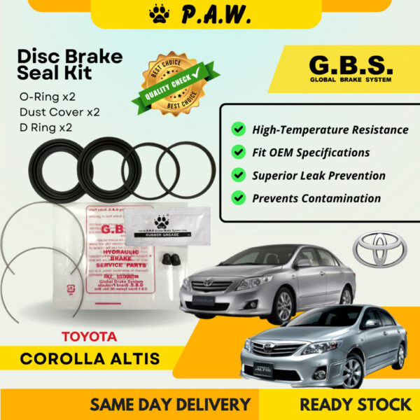 GBS Disc Brake Seal Kit For TOYOTA ALTIS ZZE141/142 (Front) (Half Set)