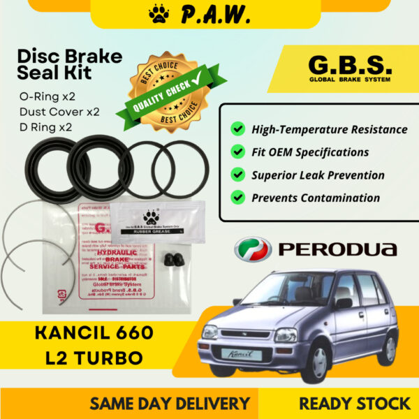 GBS Disc Brake Seal Kit For PERODUA KANCIL 660 L2 TURBO (Front) (Half Set)