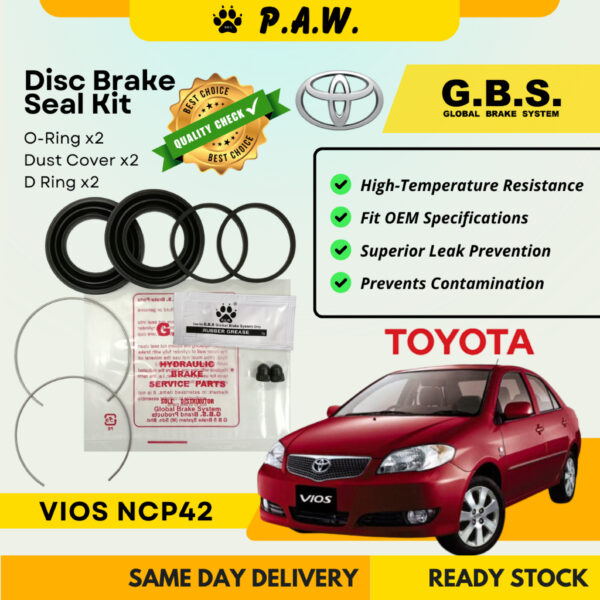 GBS Disc Brake Seal Kit For TOYOTA VIOS NCP42 (Front) (Half Set)