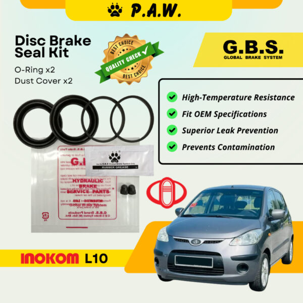GBS Disc Brake Seal Kit For HYUNDAI INOKOM I10 (Front) (Half Set)