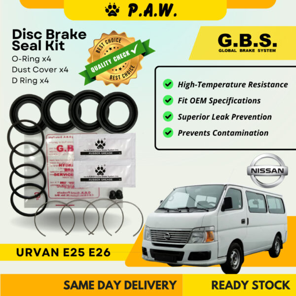 GBS Disc Brake Seal Kit For NISSAN URVAN E25 E26 QR25 (Front) (Half Set)
