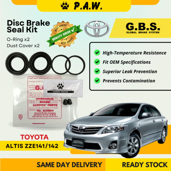 GBS Disc Brake Seal Kit For TOYOTA ALTIS ZZE141/142 (Rear) (Half Set)