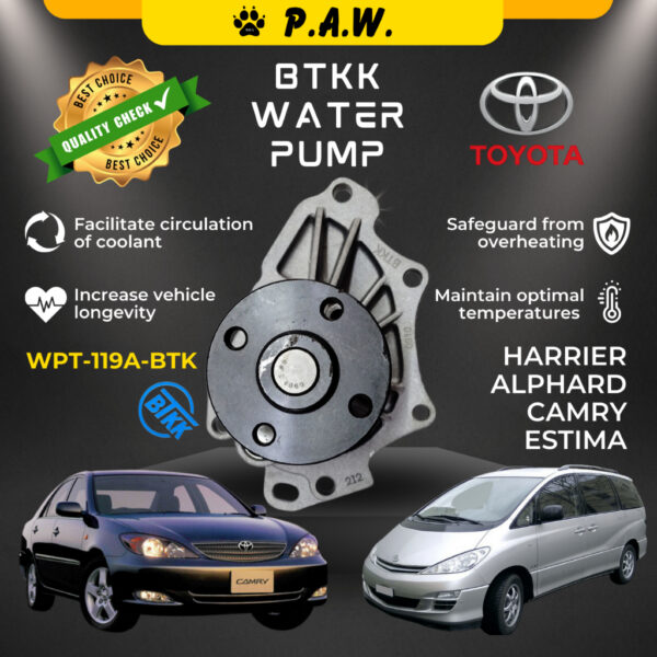 Toyota Camry ACV30 Estima ACR30 ACU10 ACU30 ANH10 BTKK Water Pump 119A