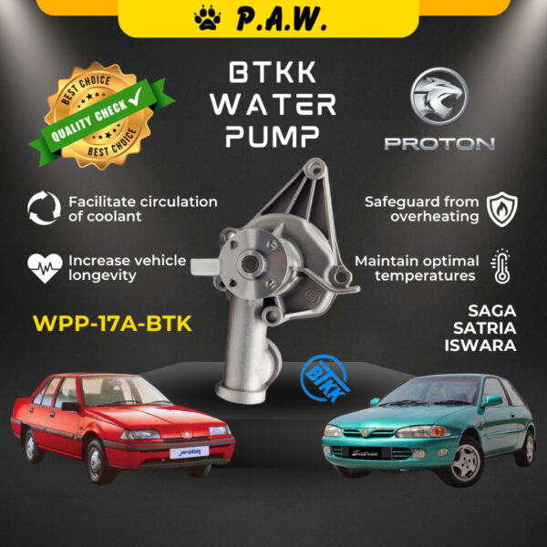 Proton Saga Iswara Wira 1.3 1.5 Satria 1.3 BTKK Water Pump 17A MB030863 MD997076