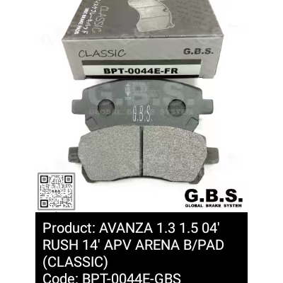 Perodua Avanza 1.3 1.5 2004 Toyota Rush 2014 APV ARENA GBS Classic Front BRAKE PAD