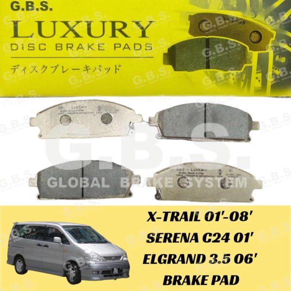 LUXURY BRAKE PAD FRONT : X-TRAIL 01'-08' SERENA C24 01' ELGRAND 3.5 06' B/PAD