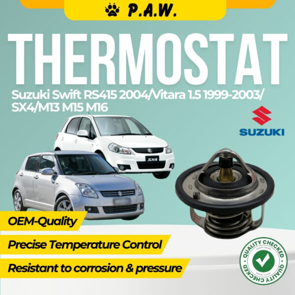 Thermostat for Suzuki Swift RS415 2004, Vitara 1.5 1999-2003, SX4, M13 M15 M16 82°C (With Oring)