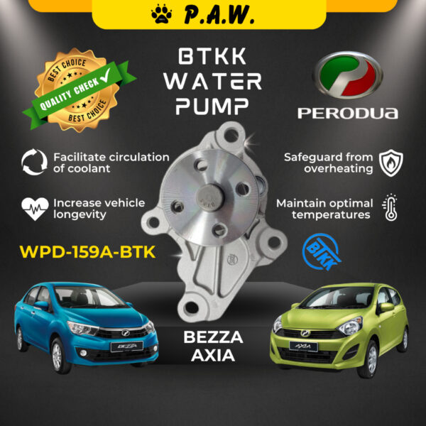 Perodua Axia Bezza 1.0 BTKK Water Pump 159A Wigo 1.0 16100-B9026 16100-B9027