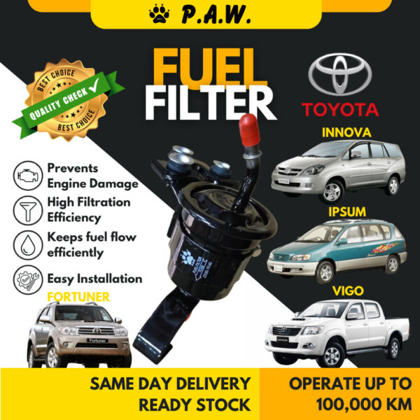 FUEL FILTER (WITH BRACKET): TOYOTA INNOVA, IPSUM SXM10/SXN10, FORTUNER, VIGO