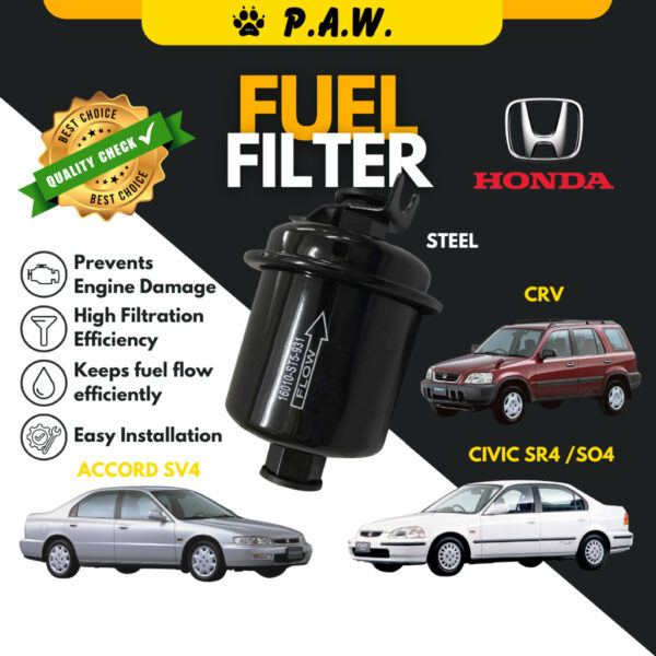 FUEL FILTER (DUNFIL-STEEL):- HONDA CRV, CIVIC SR4, ACCORD SV4, CIVIC SO4, CRV S10