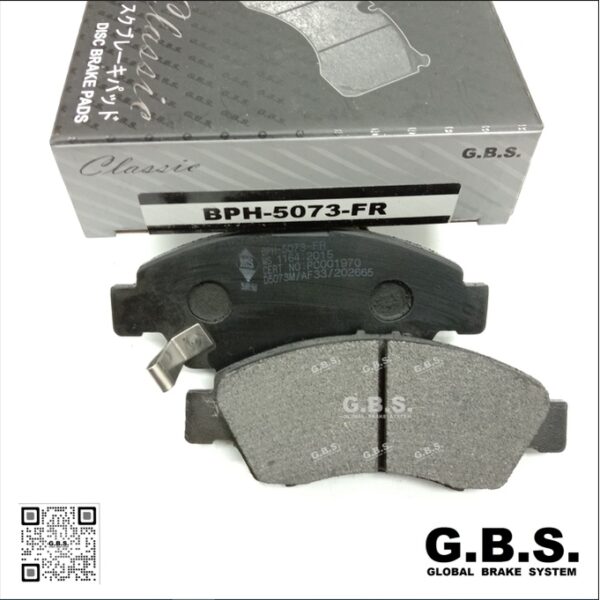 BRAKE PAD (GBS) FRONT : HONDA CITY SEL 1903'-1908' JAZZ SR4 SO4 , SAA IDSI Vtec , JAZZ GD3 (2003-2008) (NO HOLE) B/PAD